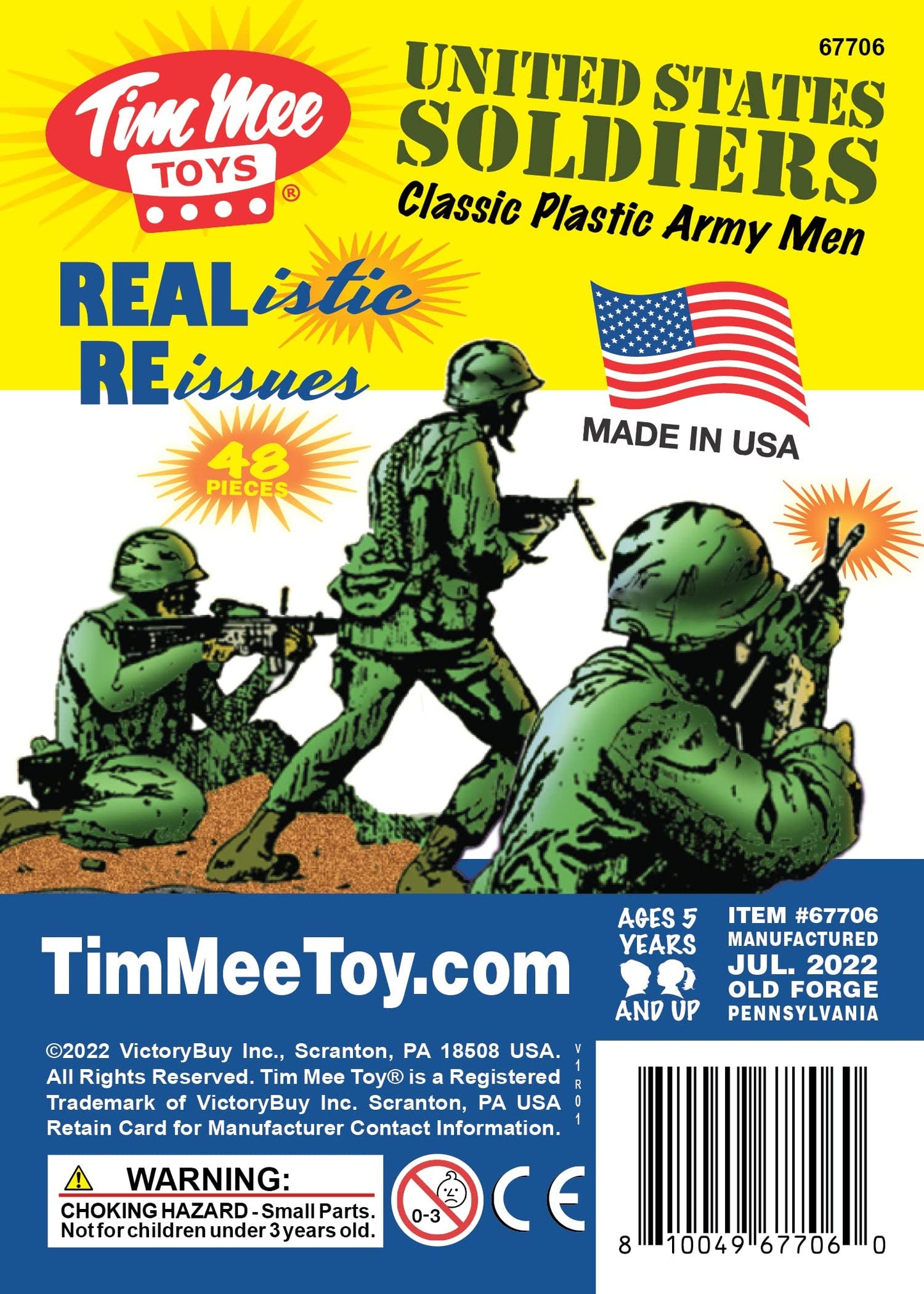 TimMee Plastic Army Men - Green 48pc Toy Soldier Figures | Made in USA