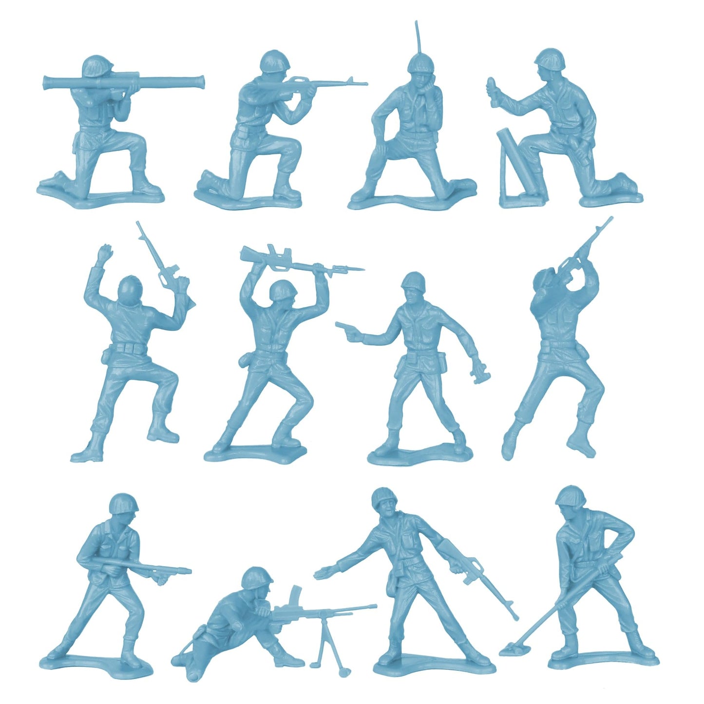 TimMee Plastic Army Men – Powder Blue 48pc Toy Soldiers (USA Made)