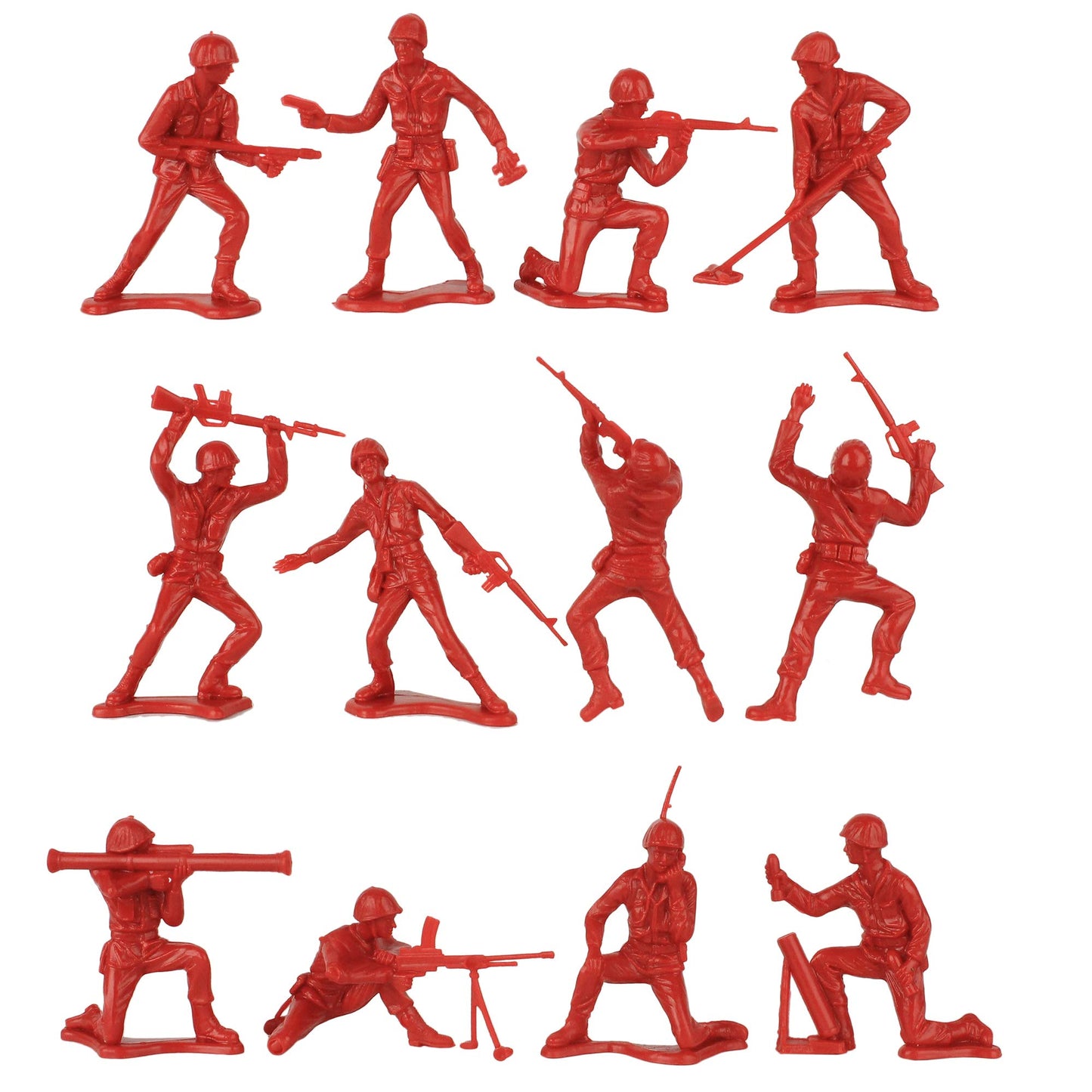 TimMee Plastic Army Men - 72pc Red White & Blue US-Made Soldiers