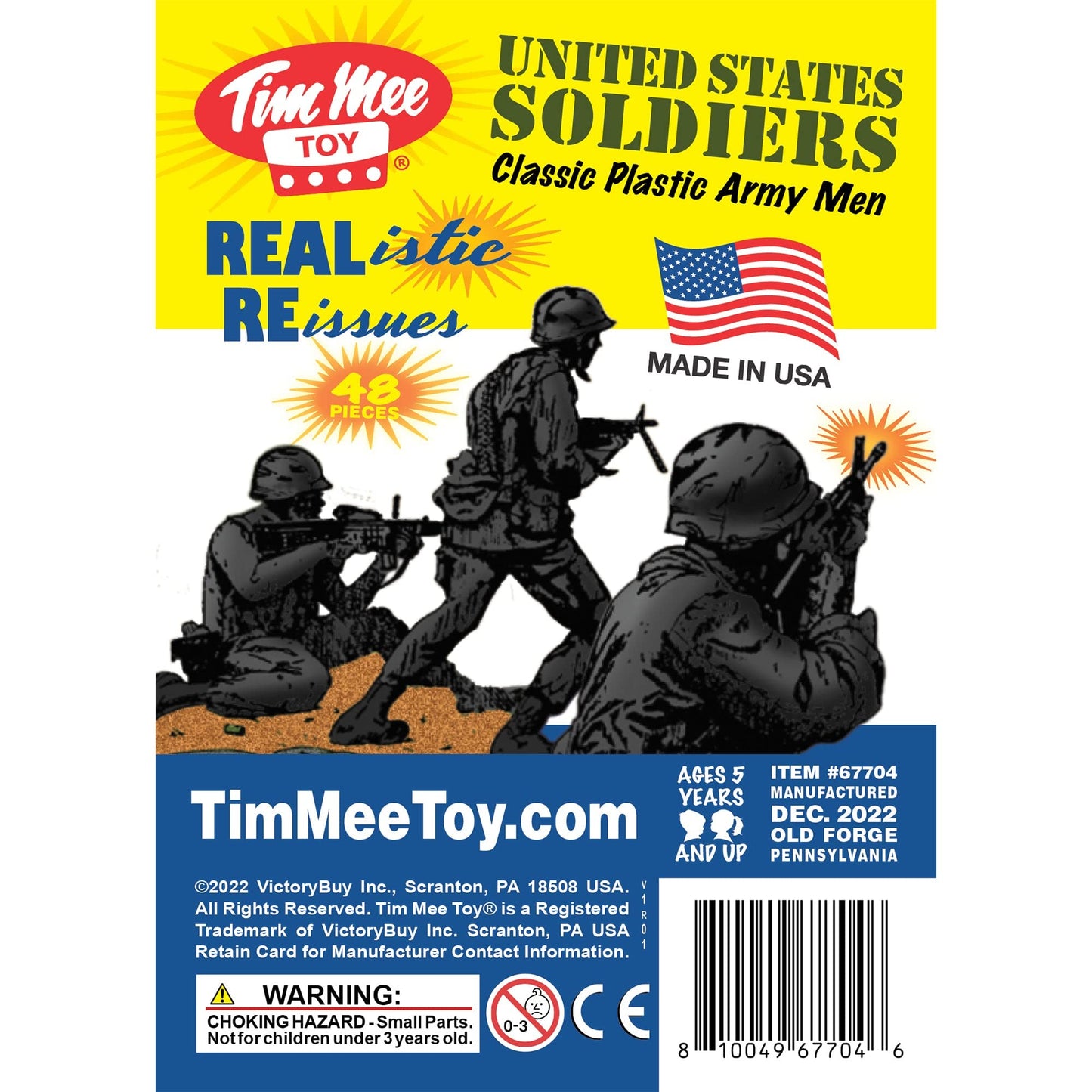 TimMee Plastic Army Men Black 48pc – Made in USA