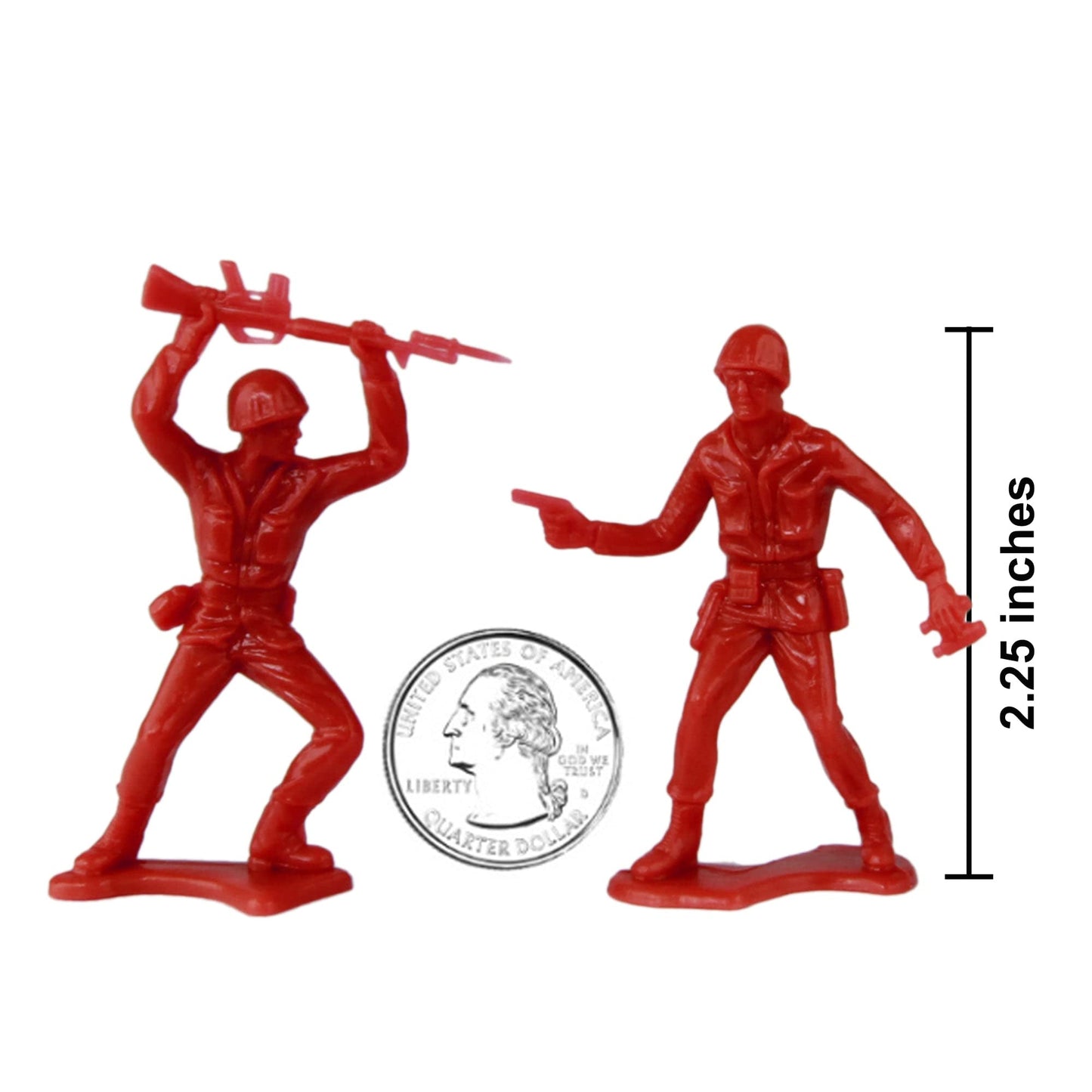 TimMee Plastic Army Men - Red 48pc Toy Soldiers, Made in USA