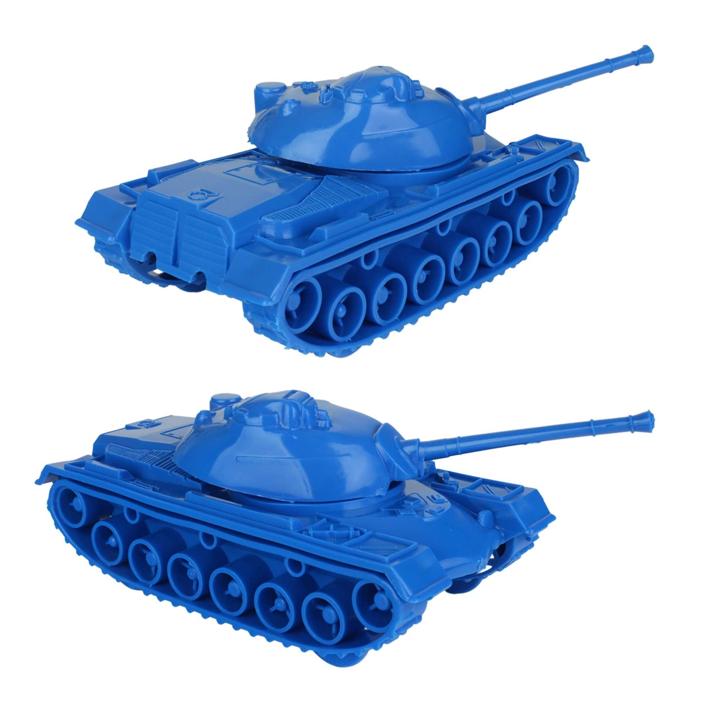 TimMee Toy Tanks for Plastic Army Men - Blue WW2 M48 Patton 3-Piece Set - Made in USA