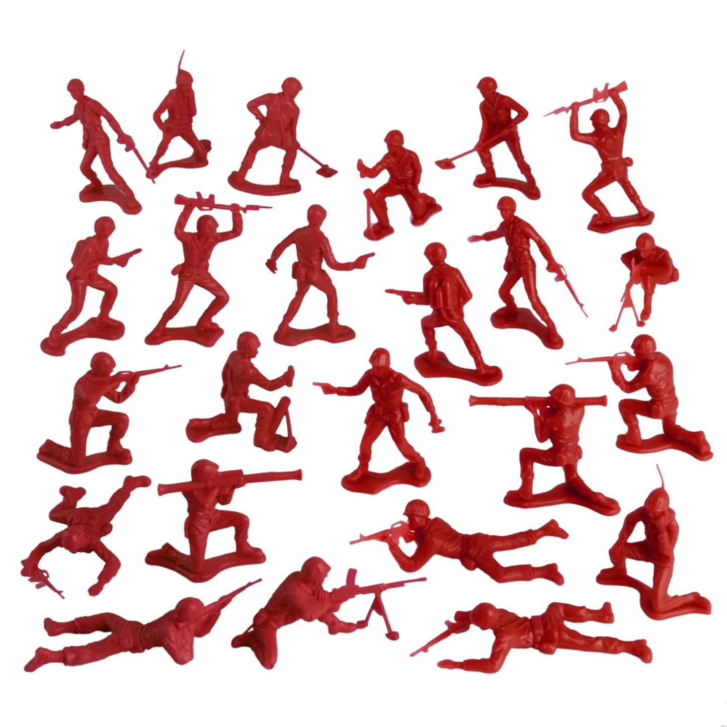 TimMee Plastic Army Men - Red 48pc Toy Soldiers, Made in USA