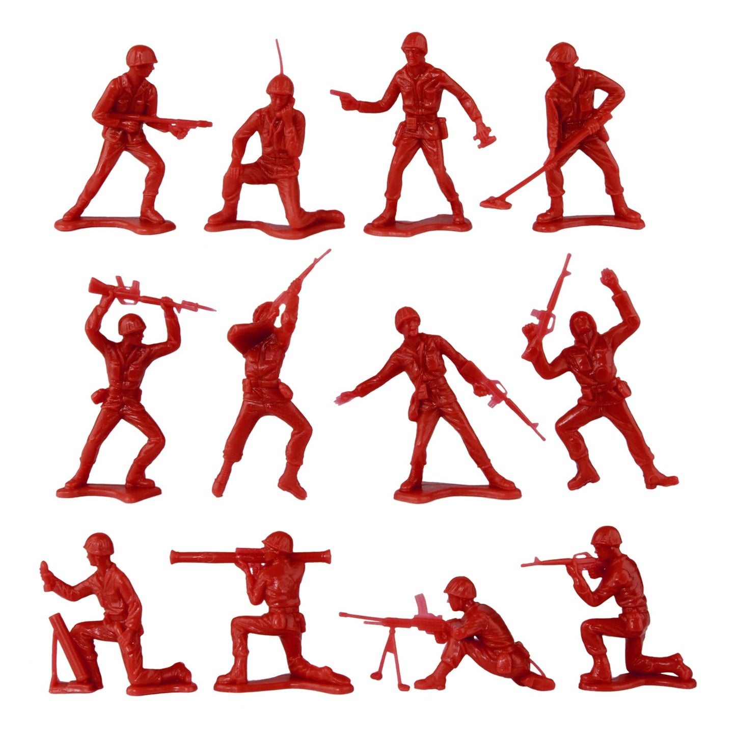 TimMee Plastic Army Men - Red 48pc Toy Soldiers, Made in USA
