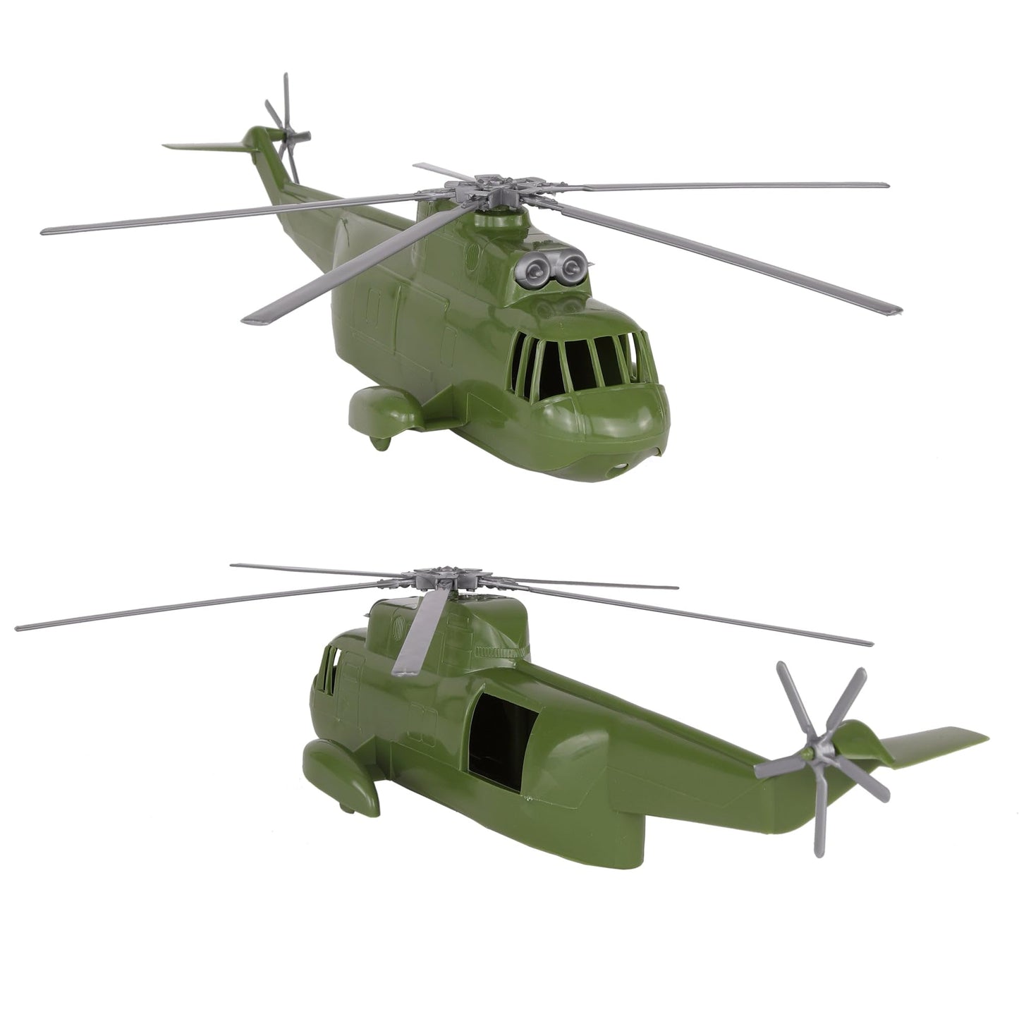 TimMee Plastic Army Men Helicopter Playset – OD Green, 26pc, Made in USA