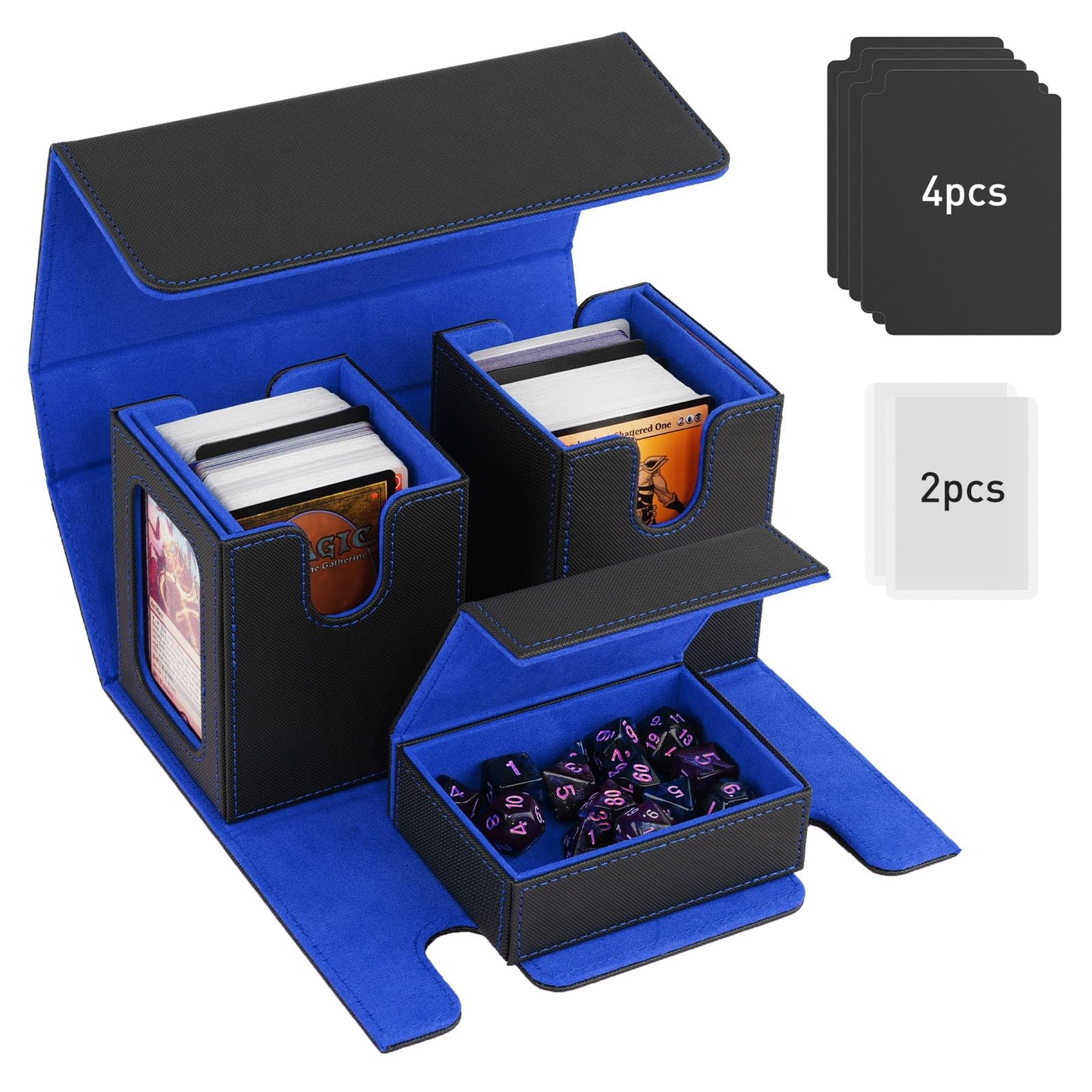 TiMOVO MTG Deck Box – Commander Deck Case for 200+ Cards with Magnetic Leather Storage