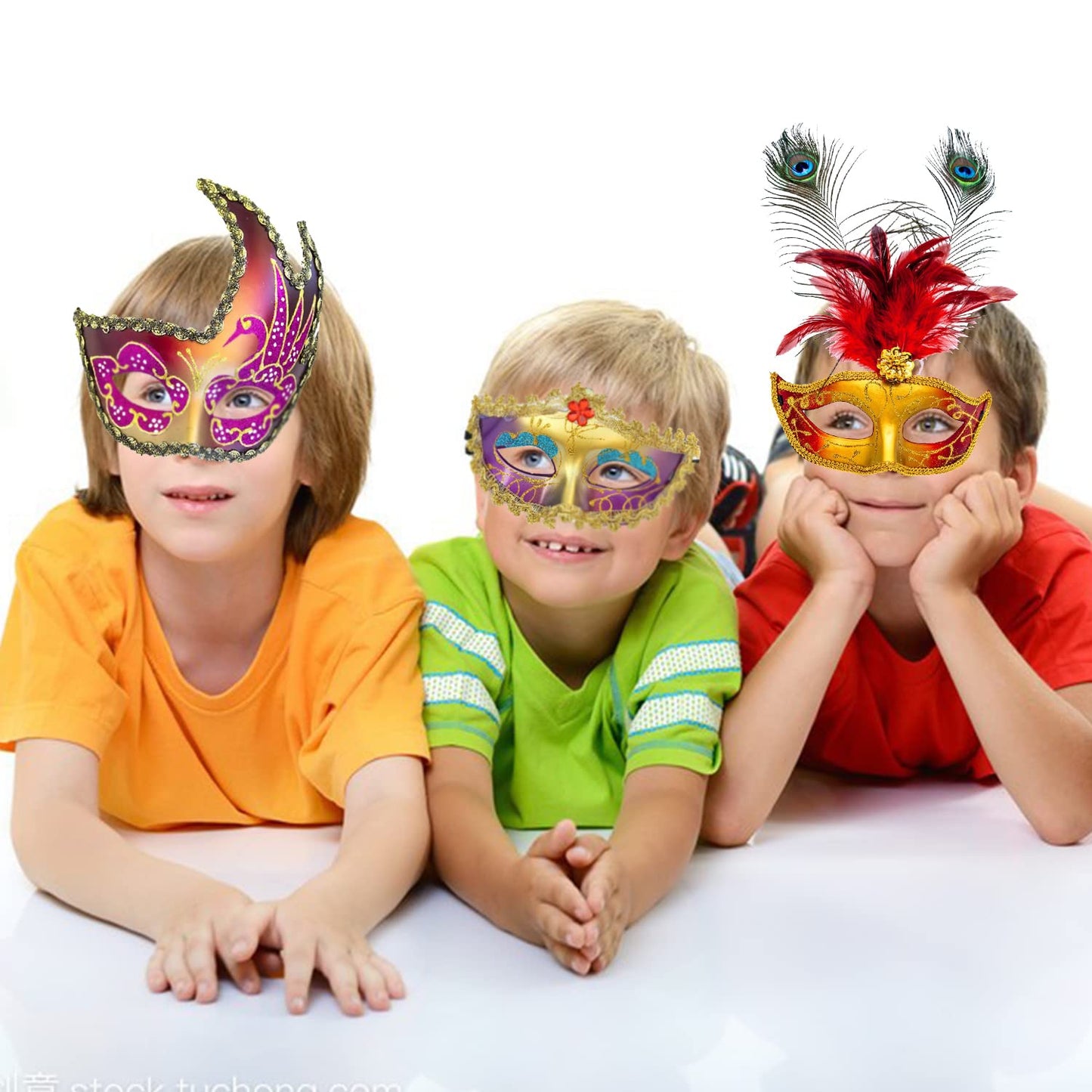 Timtop 14 PCS White Masquerade Masks – DIY Paper Half Face Masks for Parties & Halloween