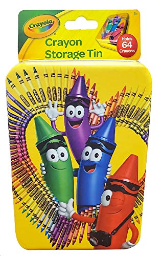 The Tin Box Crayola Tin Crayon Storage with Hinge – Empty, Holds 64 Crayons (187937-12)