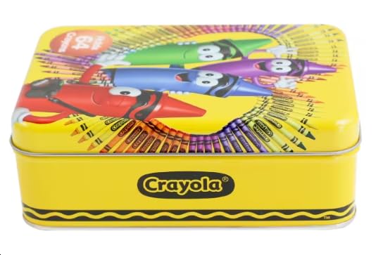 The Tin Box Crayola Tin Crayon Storage with Hinge – Empty, Holds 64 Crayons (187937-12)
