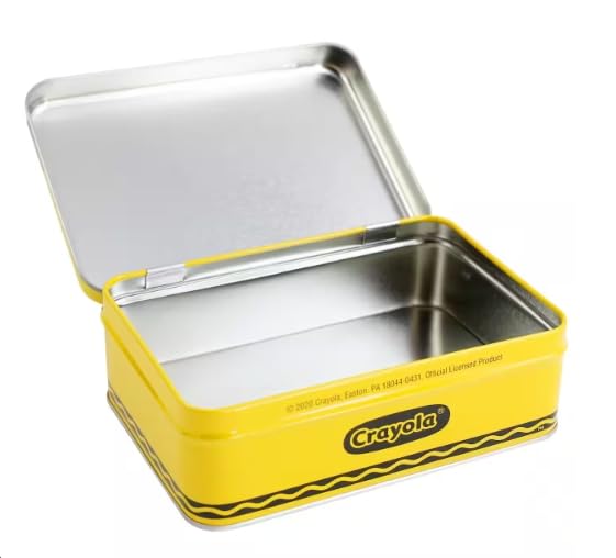 The Tin Box Crayola Tin Crayon Storage with Hinge – Empty, Holds 64 Crayons (187937-12)