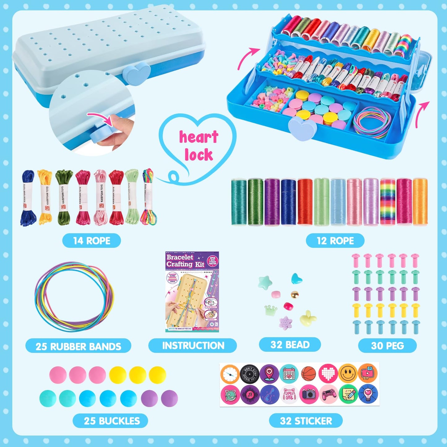 TingingYuli Friendship Bracelet Making Kit with Storage Box – Creative Crafts for Girls 6-12