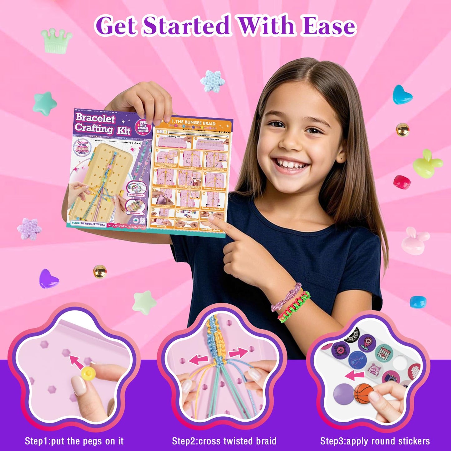 TingingYuli Friendship Bracelet Making Kit with Storage Box for Girls 8-12