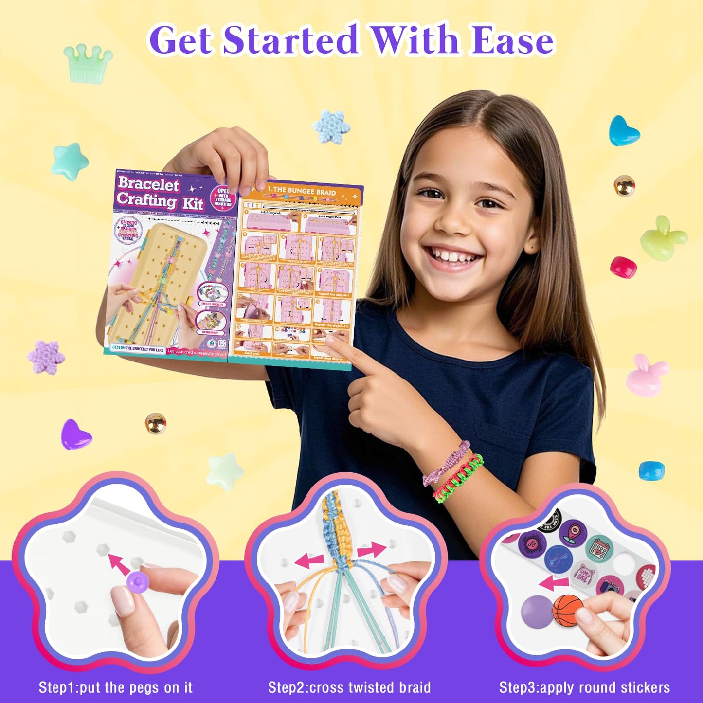 TingingYuli Friendship Bracelet Making Kit with Storage Box | Creative Craft for Girls 6-12