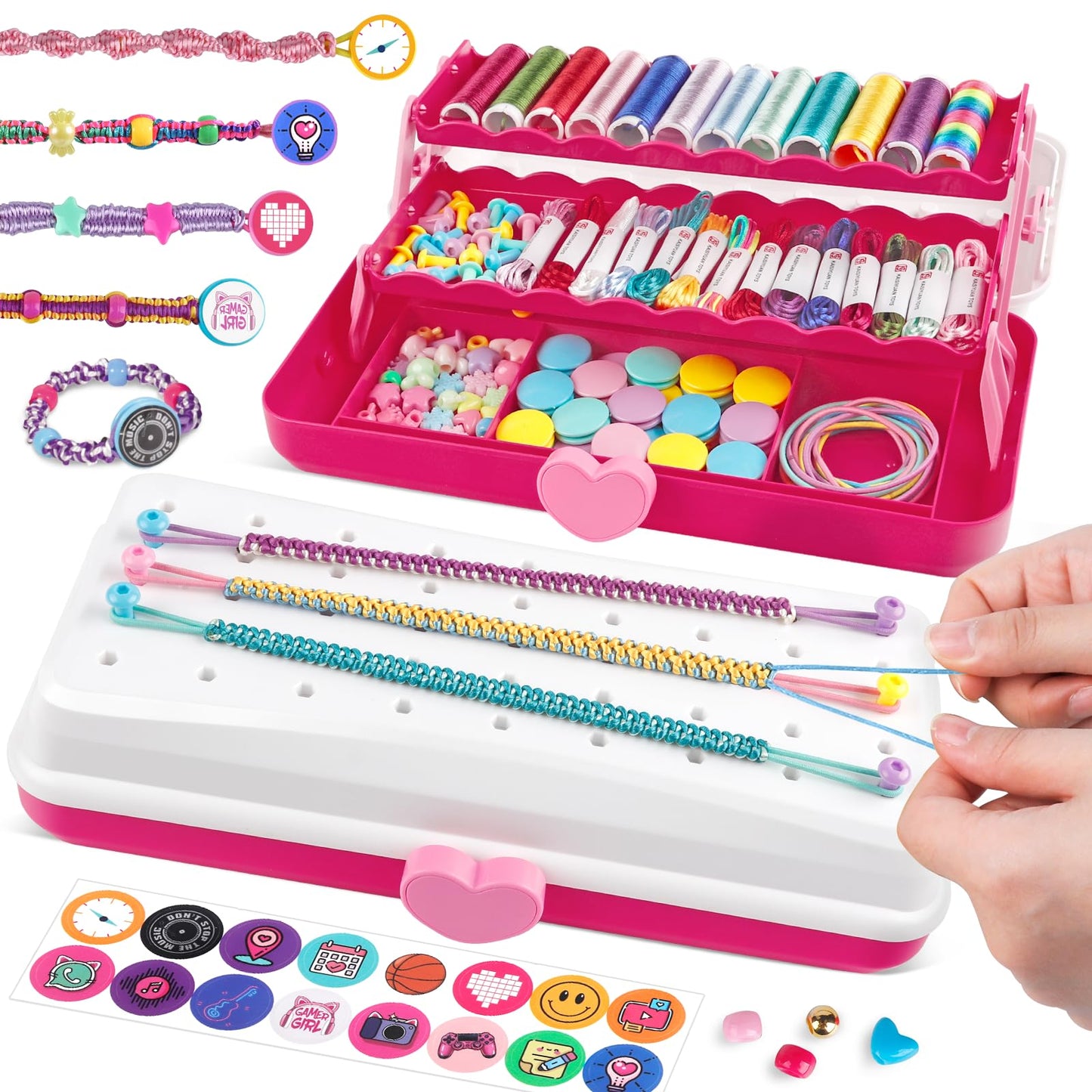 TingingYuli Friendship Bracelet Making Kit with Storage Box — DIY Crafts for Girls Aged 8–12