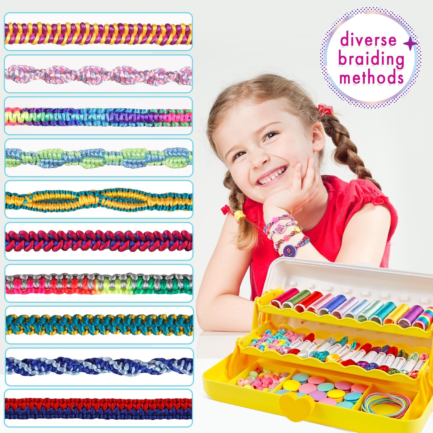 TingingYuli Friendship Bracelet Making Kit with Storage Box | Creative Craft for Girls 6-12