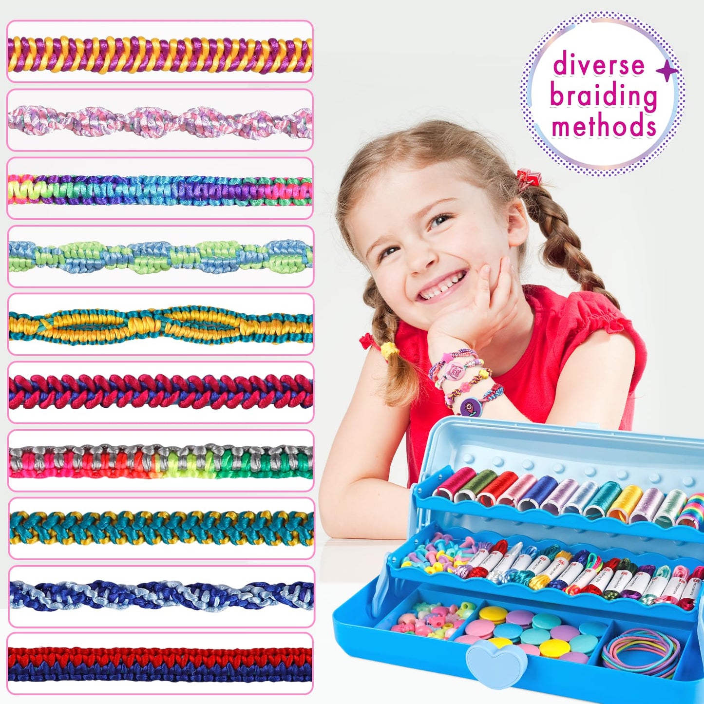 TingingYuli Friendship Bracelet Making Kit with Storage Box – Creative Crafts for Girls 6-12