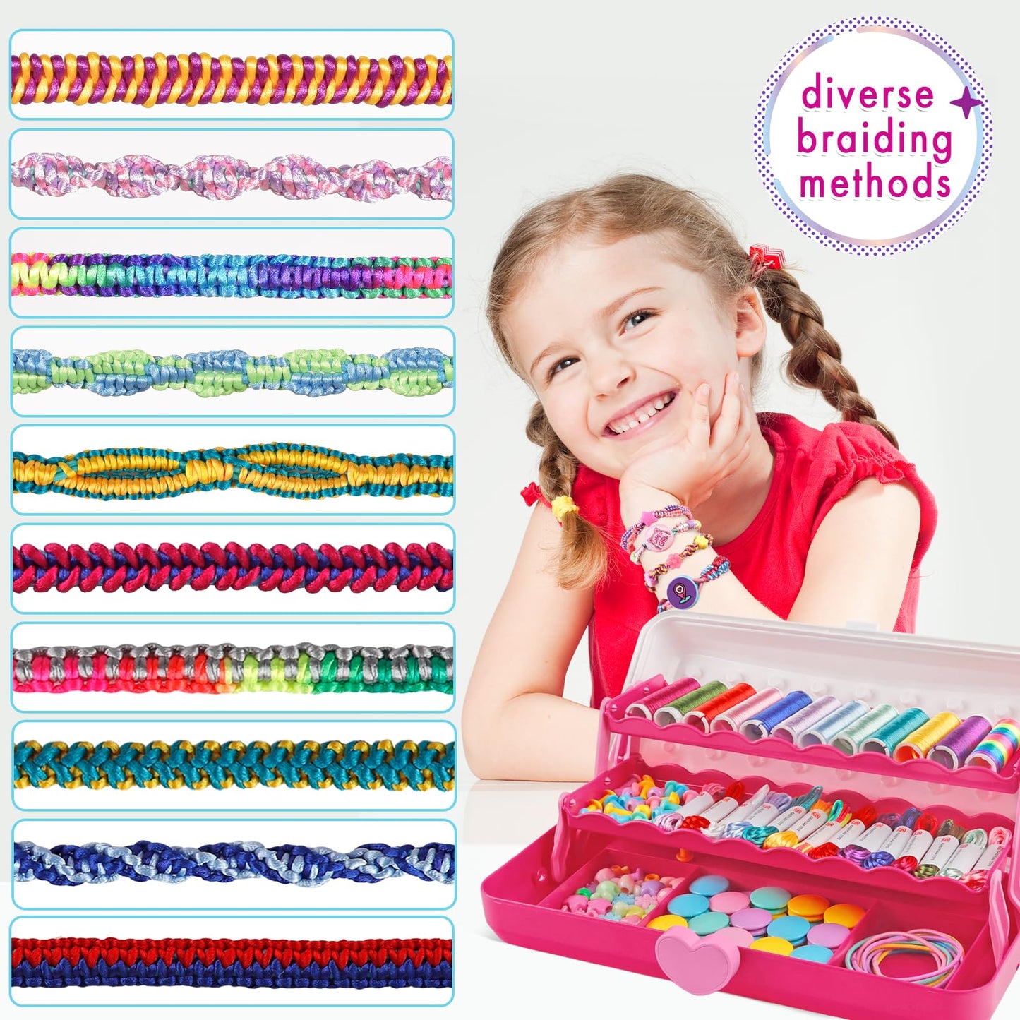TingingYuli Friendship Bracelet Making Kit with Storage Box — DIY Crafts for Girls Aged 8–12