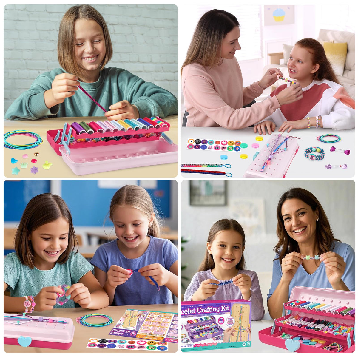 TingingYuli Friendship Bracelet Kit with Storage Box – DIY for Girls 8–12 (Red)
