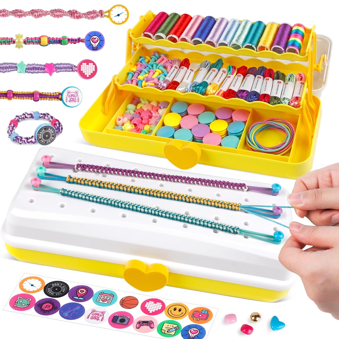 TingingYuli Friendship Bracelet Making Kit with Storage Box | Creative Craft for Girls 6-12