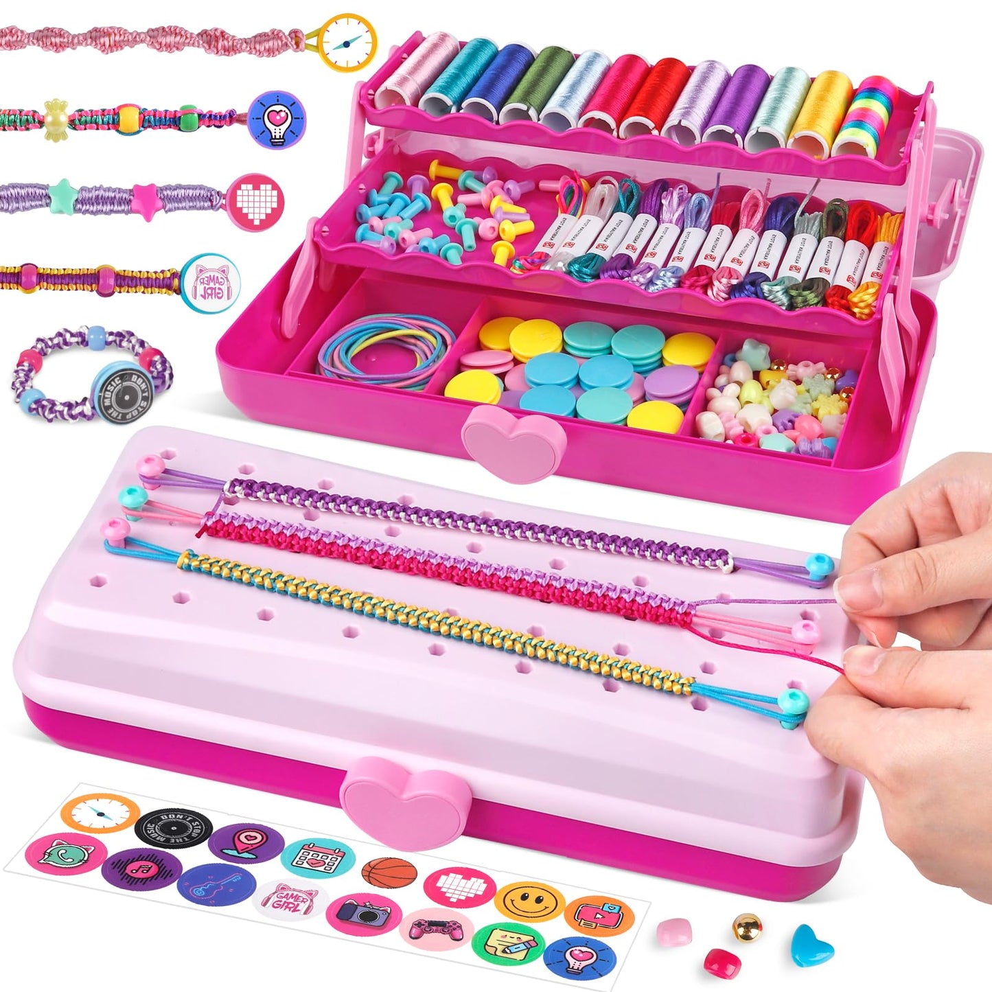 TingingYuli Friendship Bracelet Making Kit with Storage Box for Girls 8-12