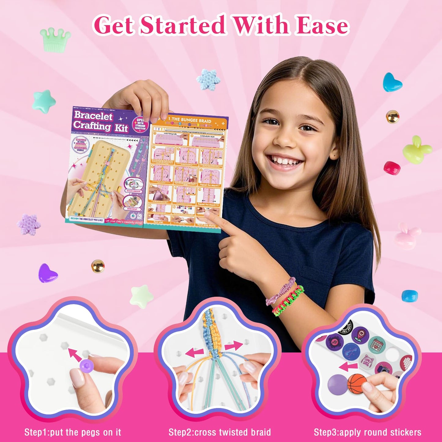TingingYuli Friendship Bracelet Making Kit with Storage Box — DIY Crafts for Girls Aged 8–12