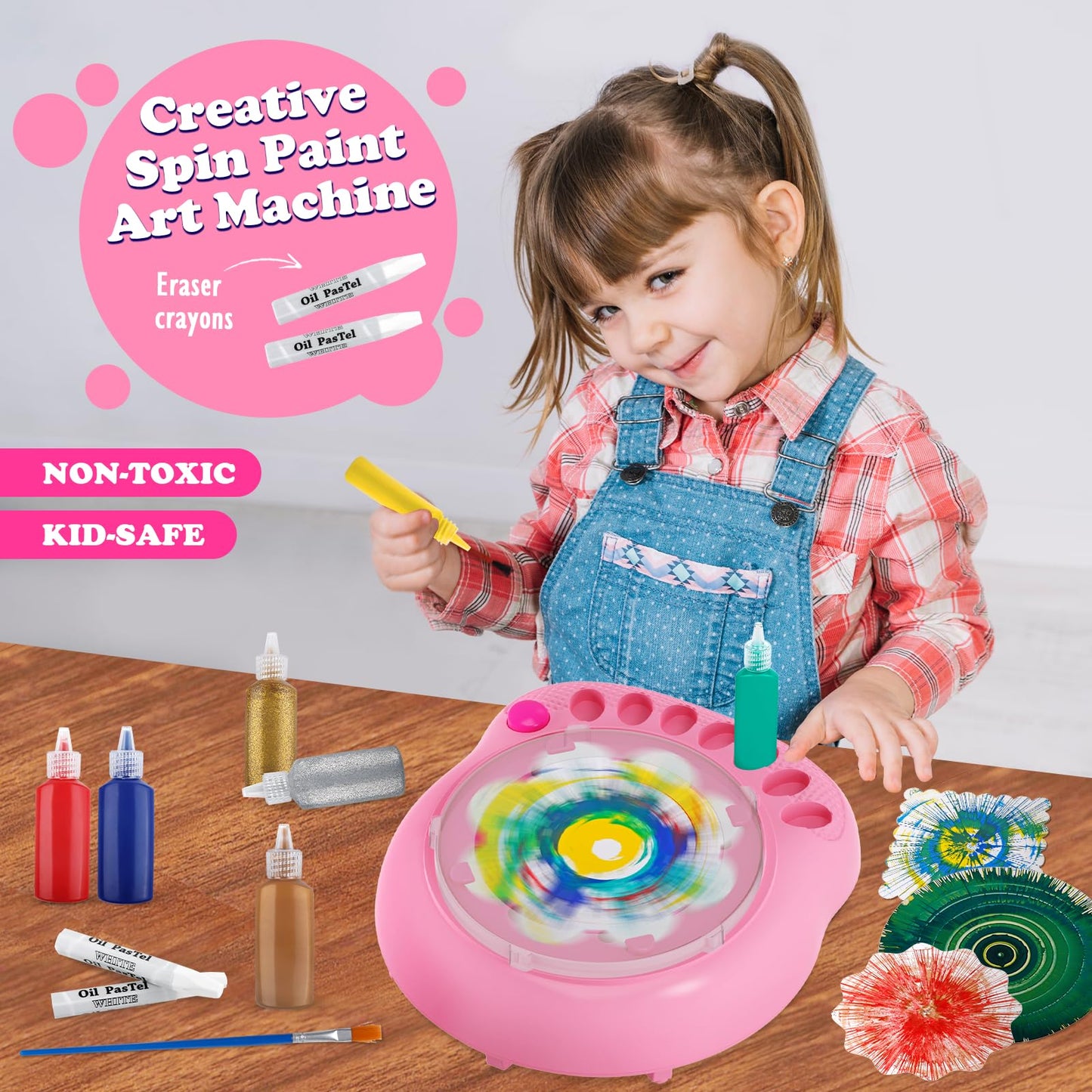 TingingYuli Paint Spin Art Machine Kit – Arts & Crafts for Kids Aged 4-8 & 6-9