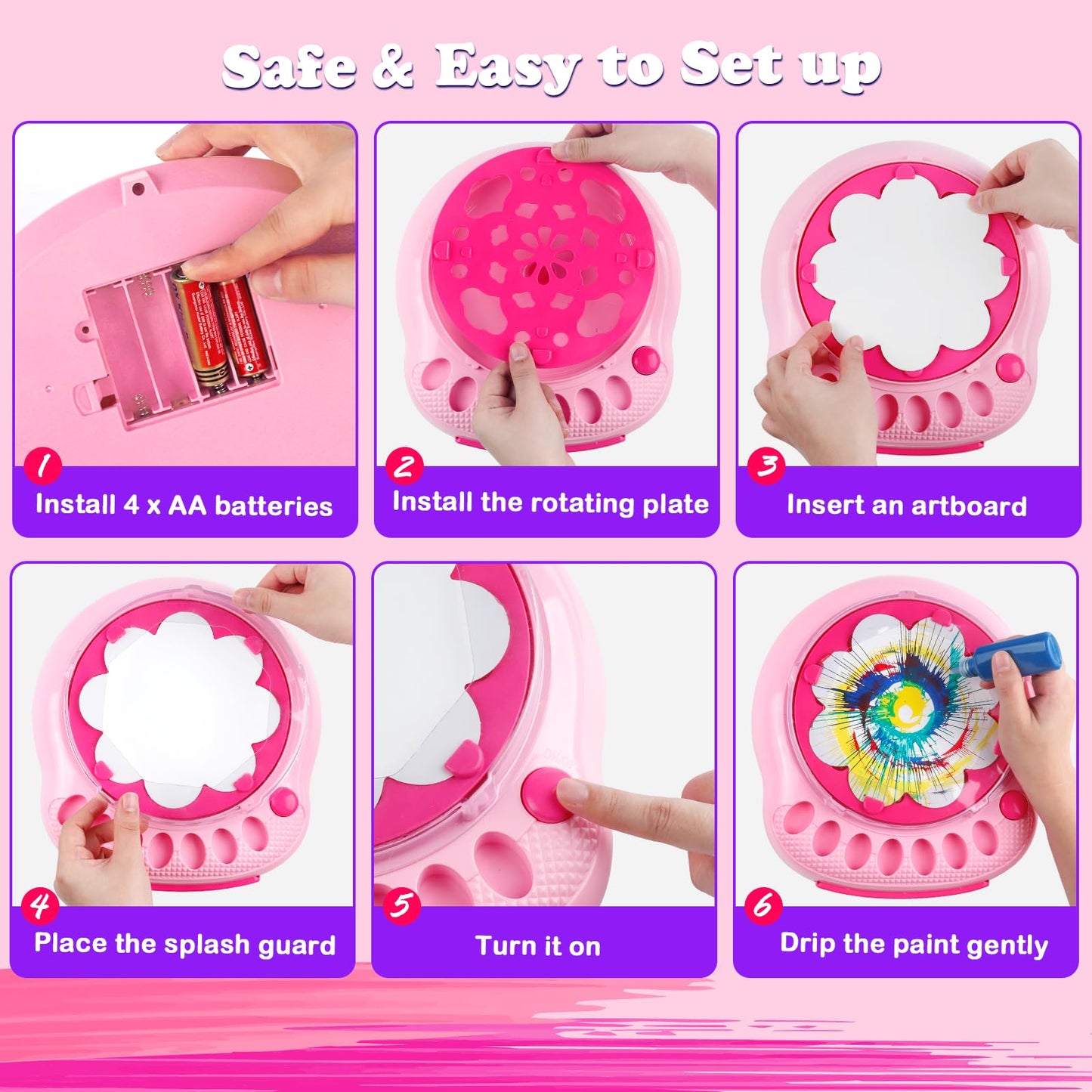 TingingYuli Paint Spin Art Machine Kit – Arts & Crafts for Kids Aged 4-8 & 6-9