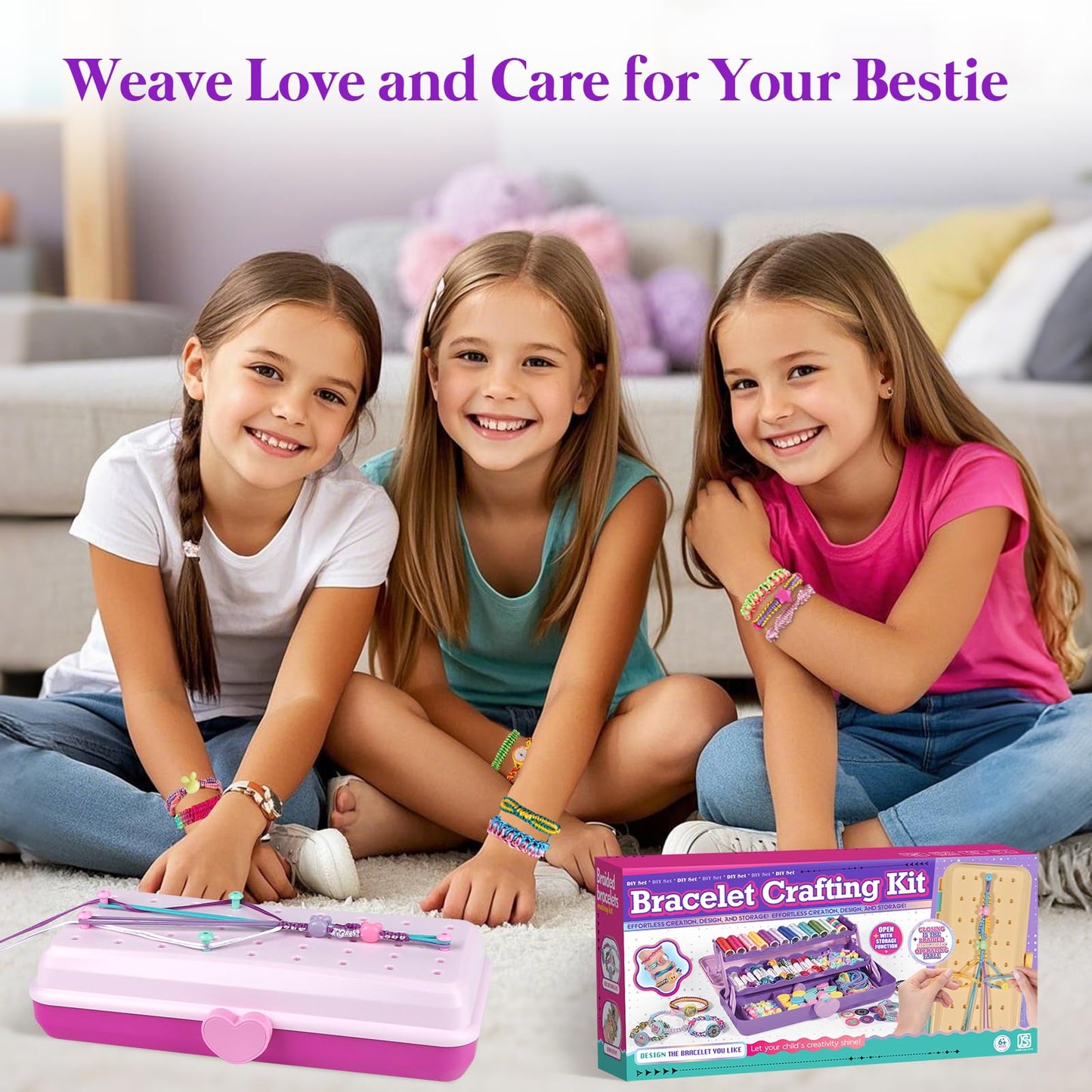 TingingYuli Friendship Bracelet Making Kit with Storage Box for Girls 8-12