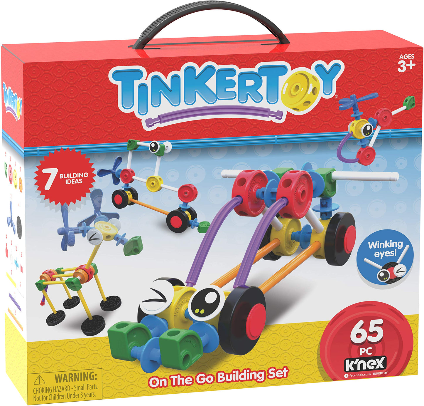TINKERTOY On The Go Building Set – 65 Pieces for Ages 3+