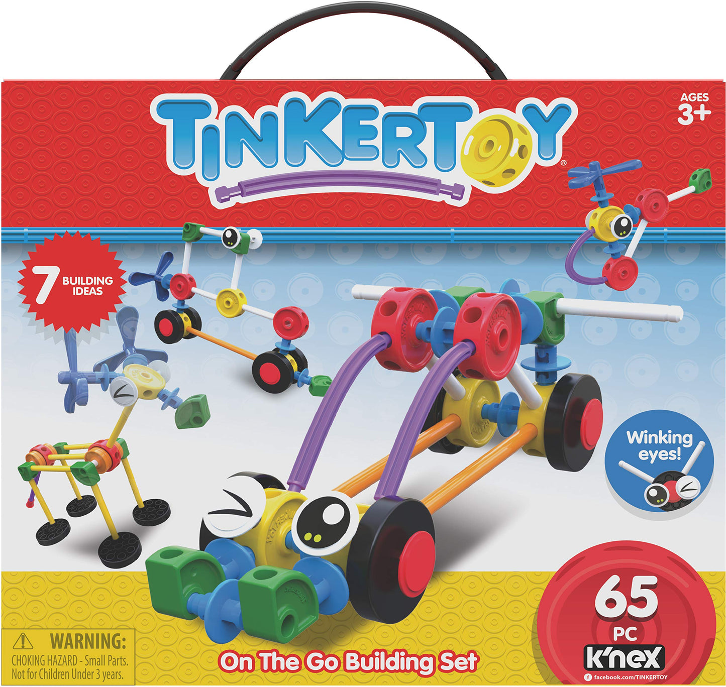 TINKERTOY On The Go Building Set – 65 Pieces for Ages 3+