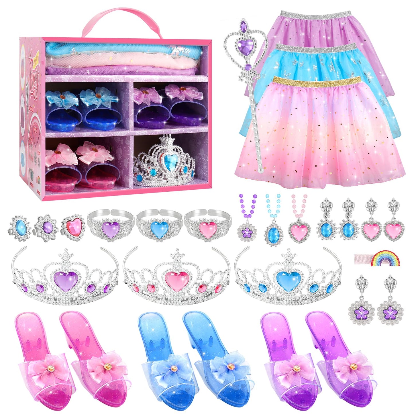 Tinkkorz Princess Dress Up Toys & Jewelry Boutique – Role Play Gift Set for Girls 3-6