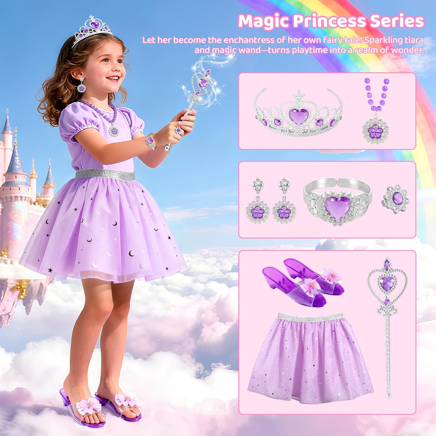 Tinkkorz Princess Dress Up Toys & Jewelry Boutique – Role Play Gift Set for Girls 3-6