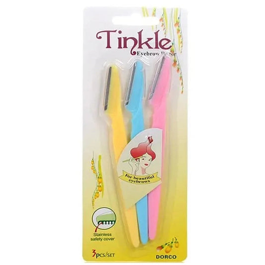 Tinkle Eyebrow Razors for Precise Facial Hair Removal & Flawless Brows - 3 Pc Set