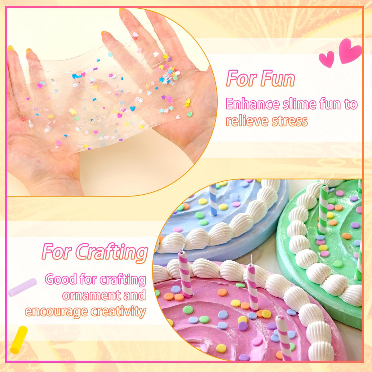 TINKRSTUFF 24-Grid Slime Mix Ins - Non-Edible Polymer Clay Sprinkles for Nail Art & DIY