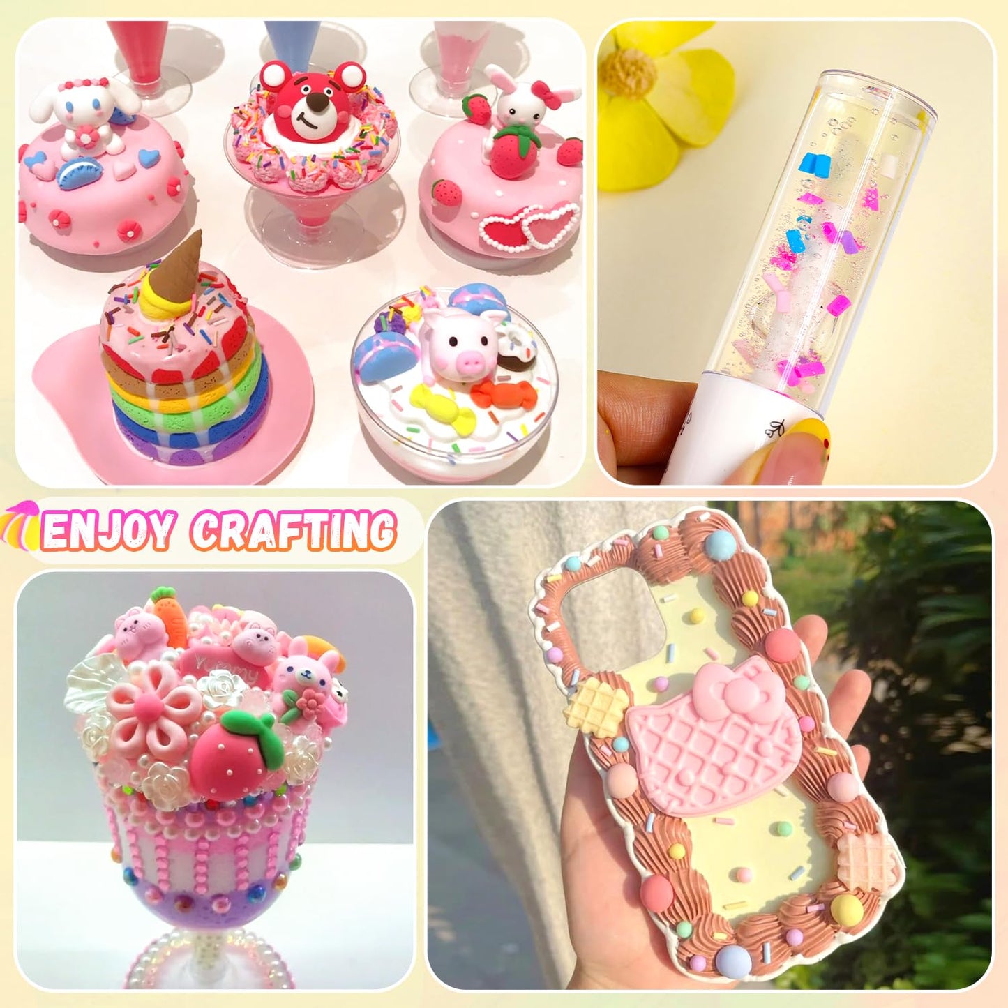 TINKRSTUFF 24-Grid Slime Mix Ins - Non-Edible Polymer Clay Sprinkles for Nail Art & DIY