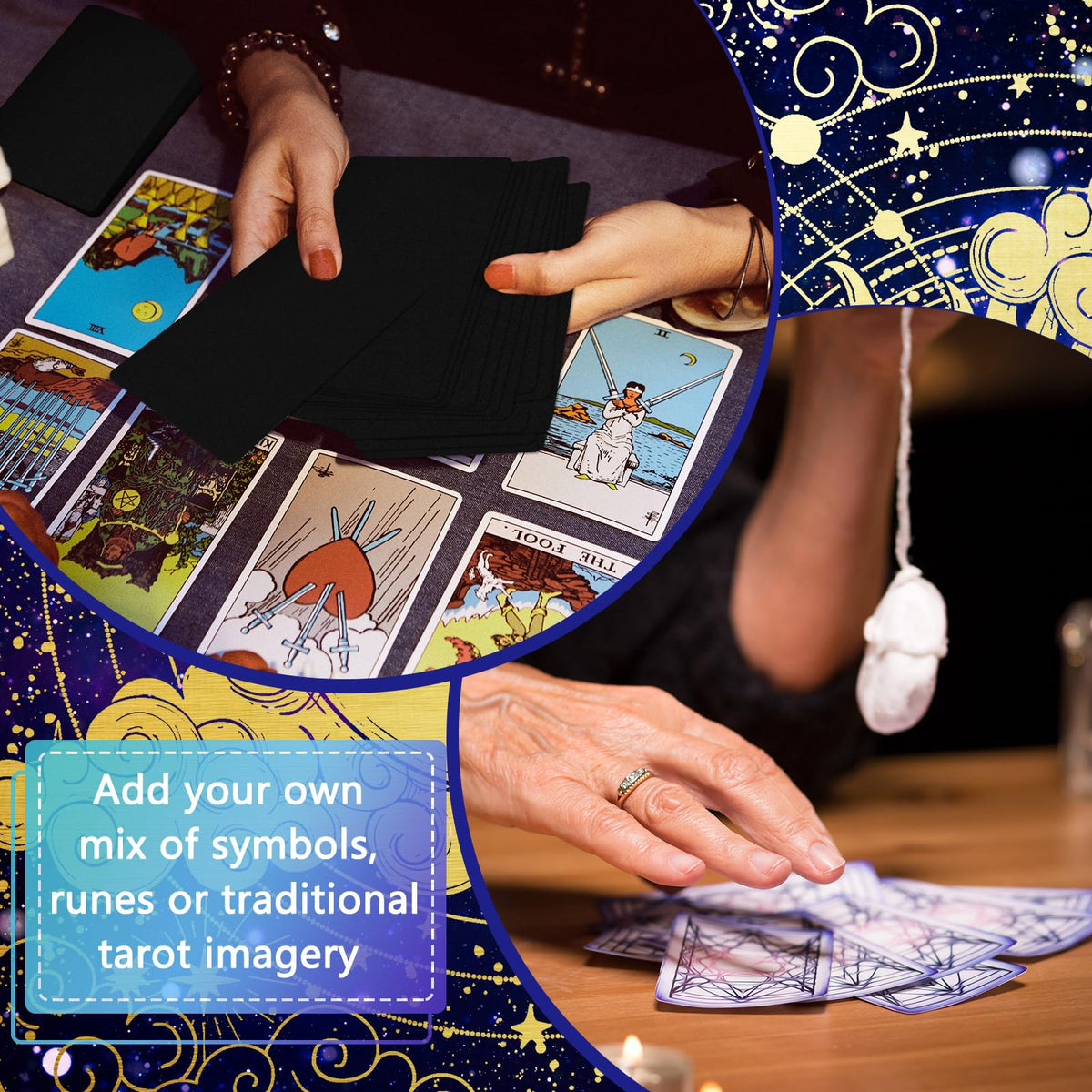 Tinlade 156 Blank Tarot Cards with Case – Create Your Own Tarot/Oracle Deck (2.76 x 4.72 in)