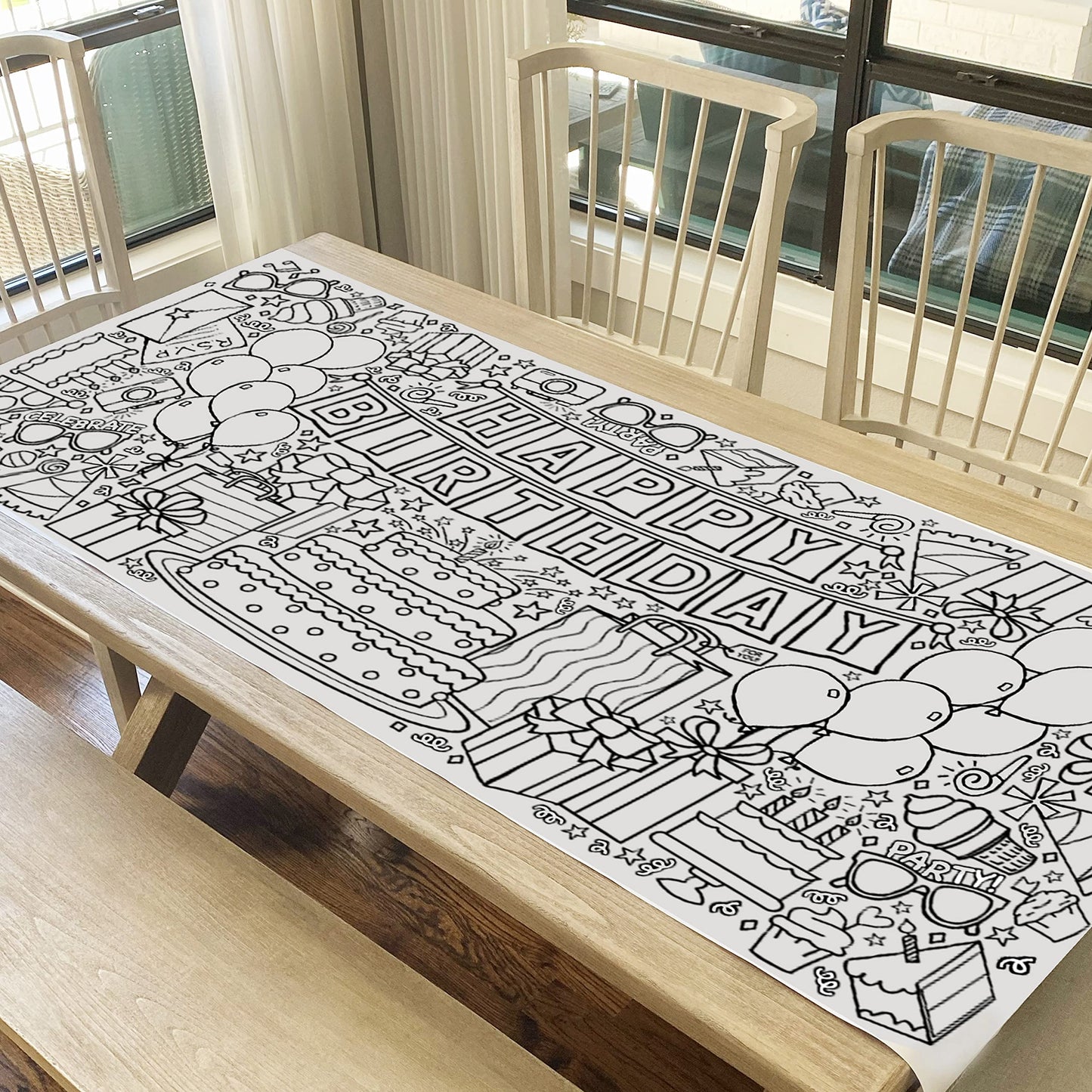 Tiny Expressions Giant Birthday Coloring Poster - Rolled, Not Folded - 30 by 72 Inches
