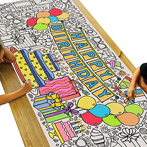 Tiny Expressions Giant Birthday Coloring Poster - Rolled, Not Folded - 30 by 72 Inches