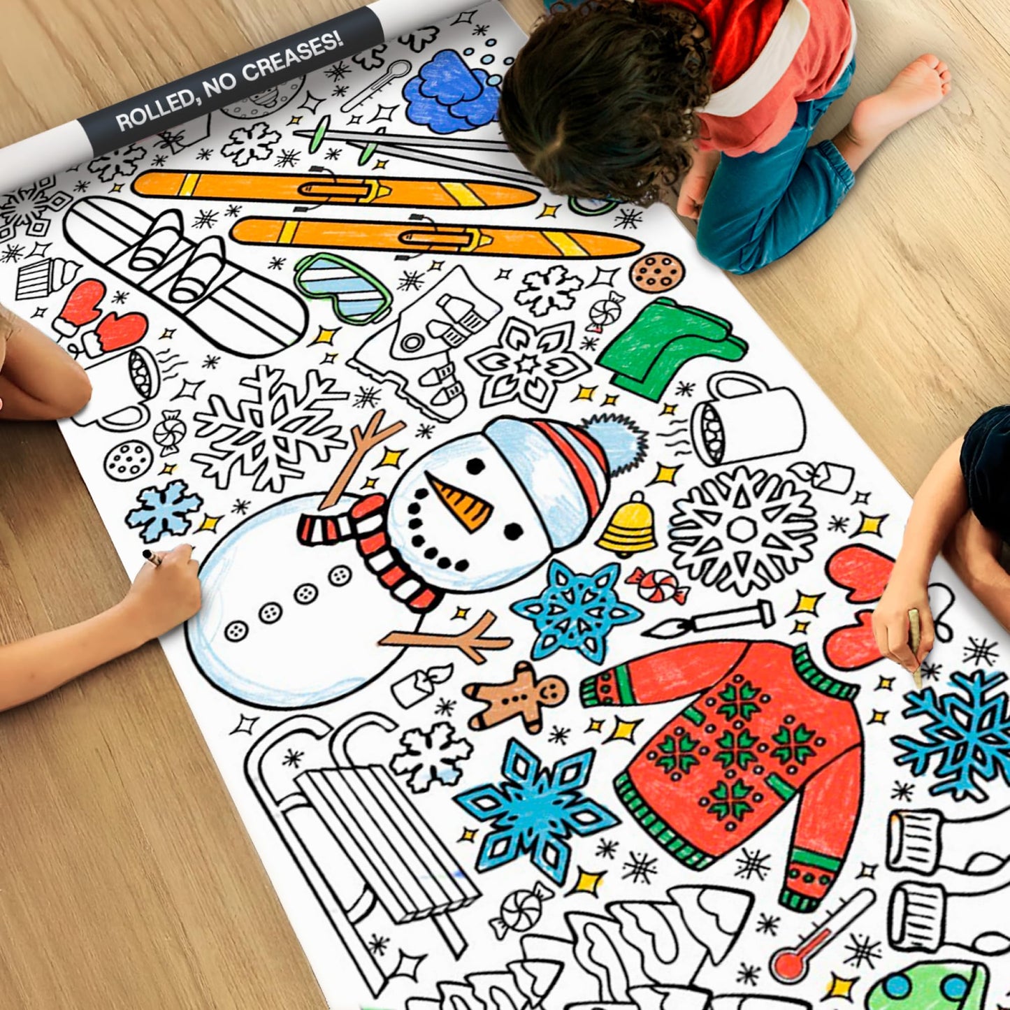 Tiny Expressions Winter Coloring Poster – 30x72 Rolled, No Creases