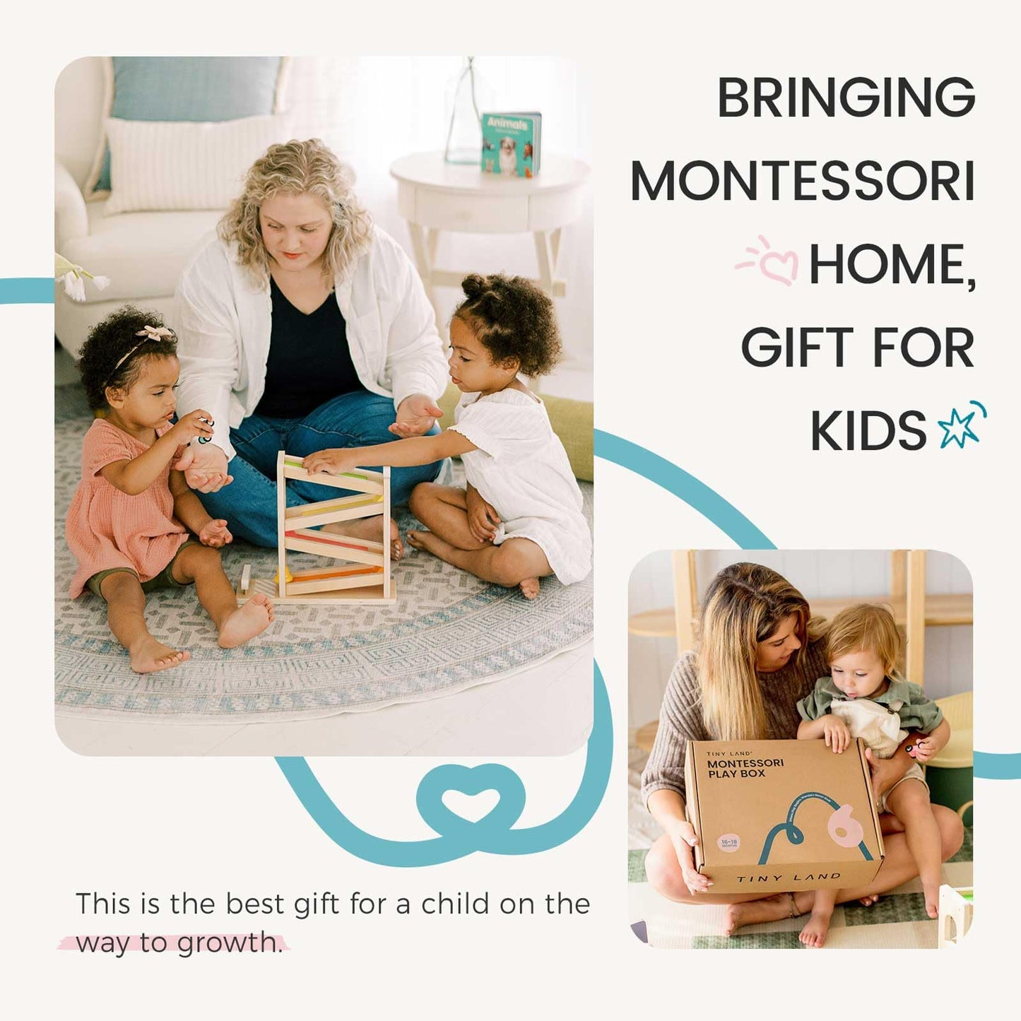 Tiny Land Montessori Toy Set for Baby 16-18 Months – 7-in-1 Adventure Kit