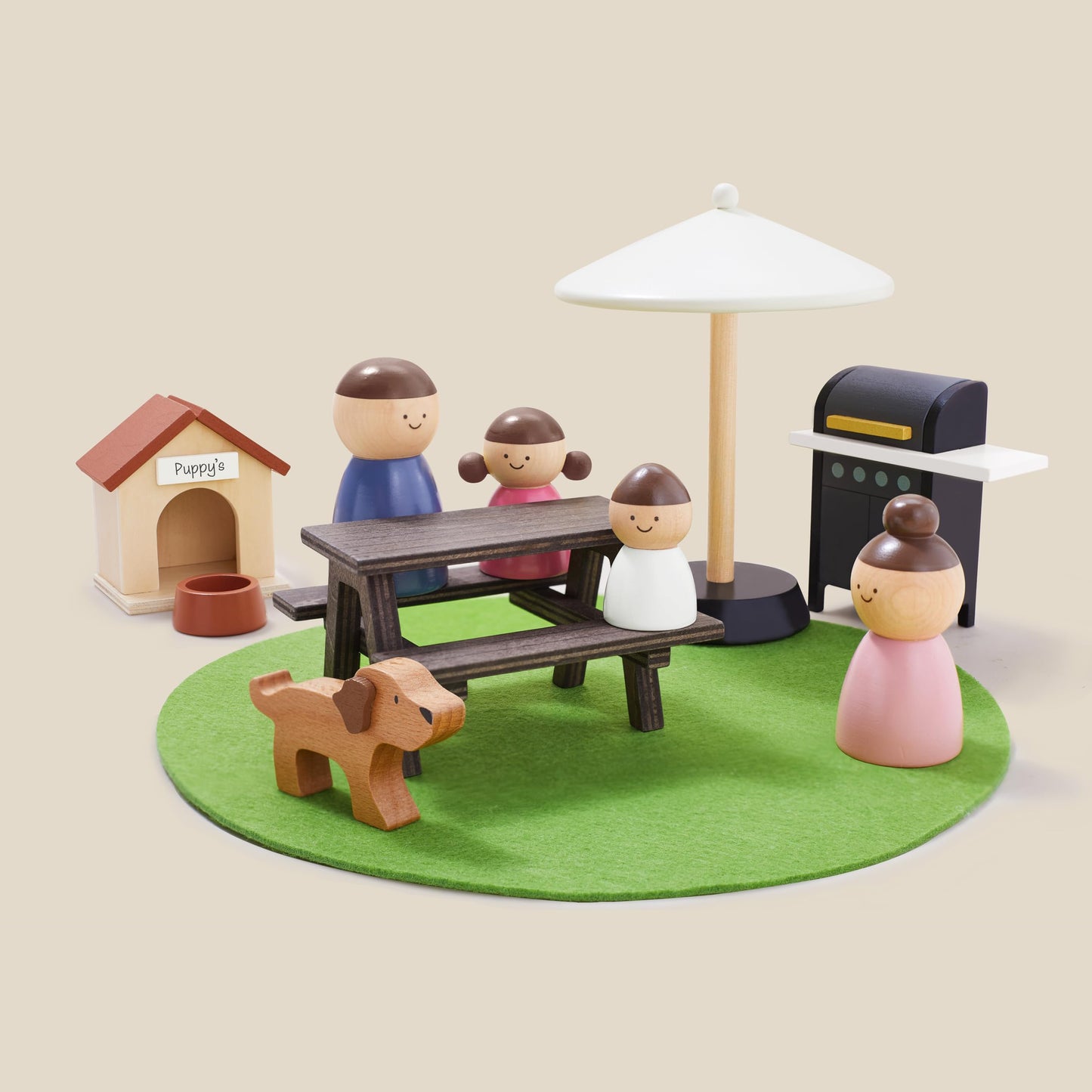 Tiny Land Doll House – Modern Wooden Dollhouse with 53-Piece Furniture Set for Kids 3+
