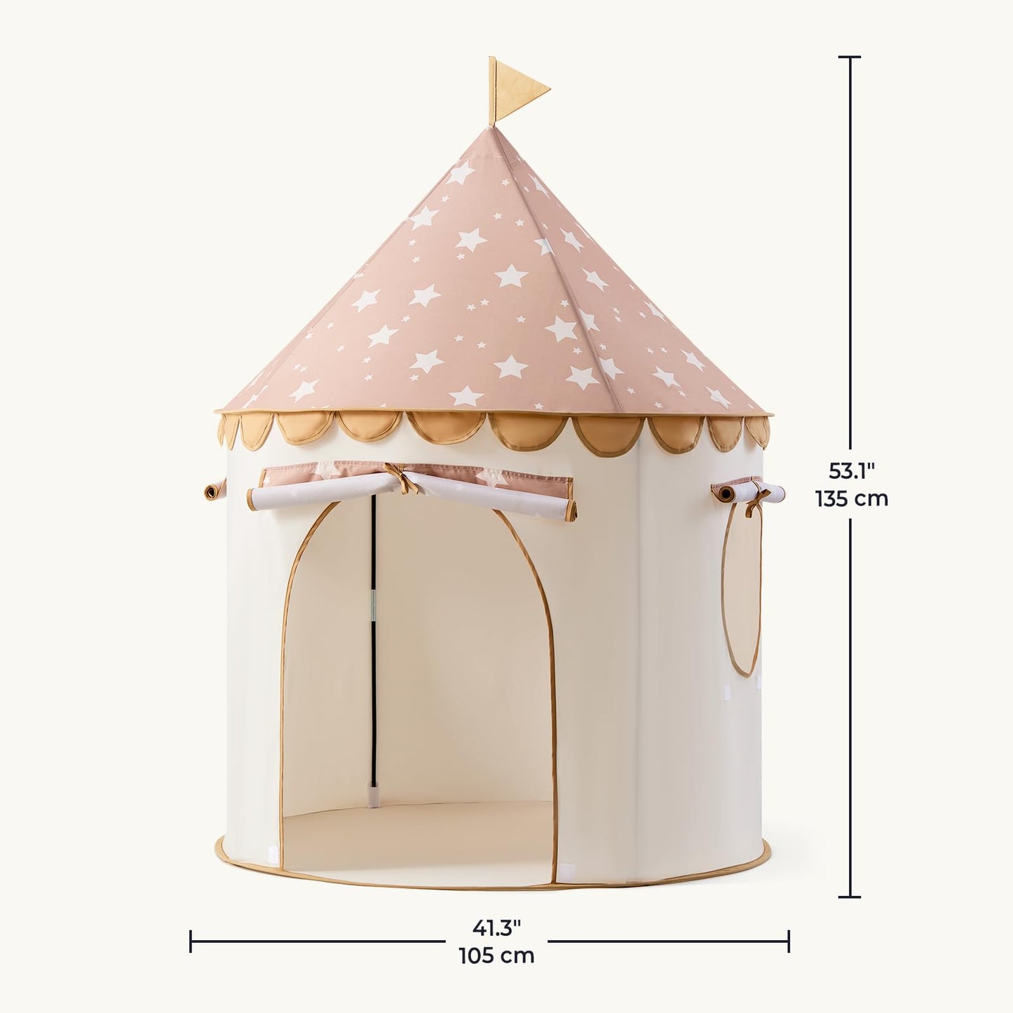 Tiny Land Kids Play Tent – Khaki Castle for Indoor Imaginative Play