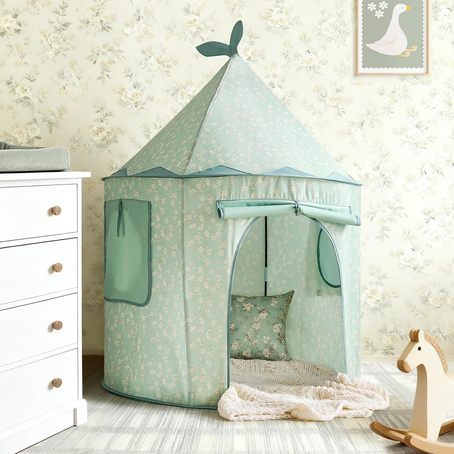 Tiny Land Kids Play Tent – Green Indoor Playhouse for Imaginative Play