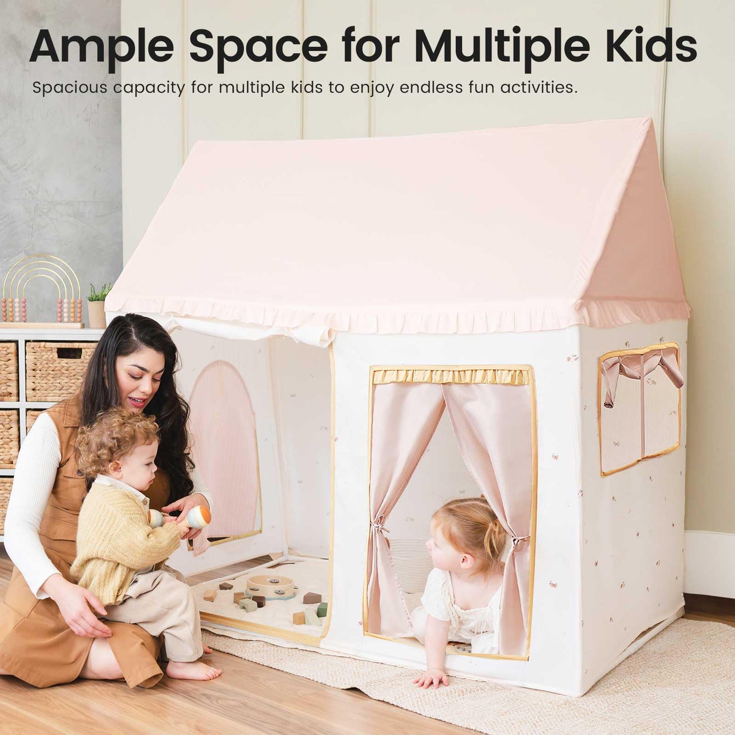 Tiny Land Kids Tent with Mat – Pink Indoor Play Tent for Toddlers