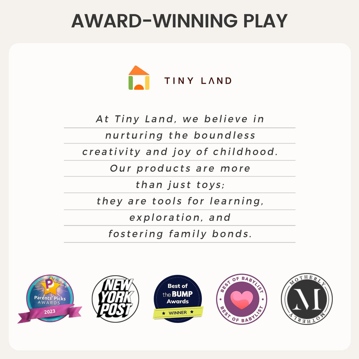 Tiny Land Montessori 4-in-1 Wooden Learning Toy Set for Babies 18-24 Months
