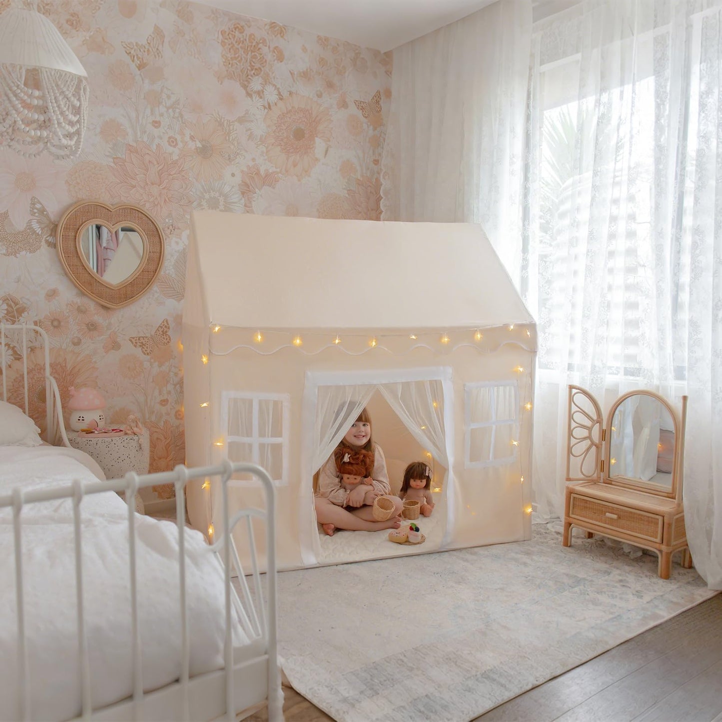 Tiny Land Play Tent with Padded Mat & LED Lights | Indoor Kids Tent for 3-6 Year Olds