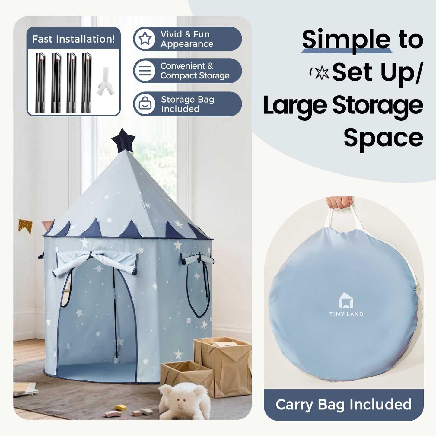 Tiny Land Kids Play Tent – Pop-Up Toddler Tent for Indoor Fun & Imagination