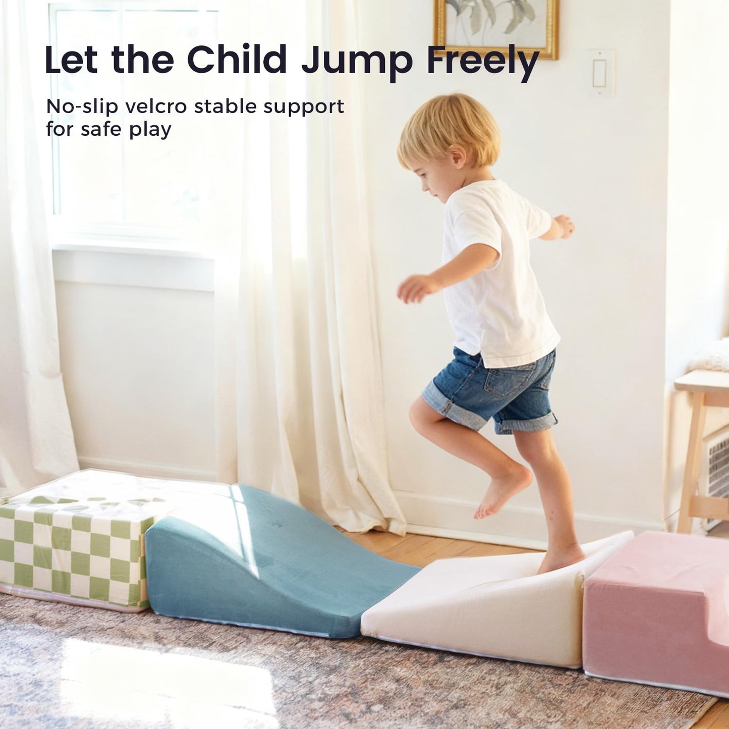 Tiny Land Soft Foam Climbing Blocks – 6-Piece Toddler Indoor Playset (Morandi)