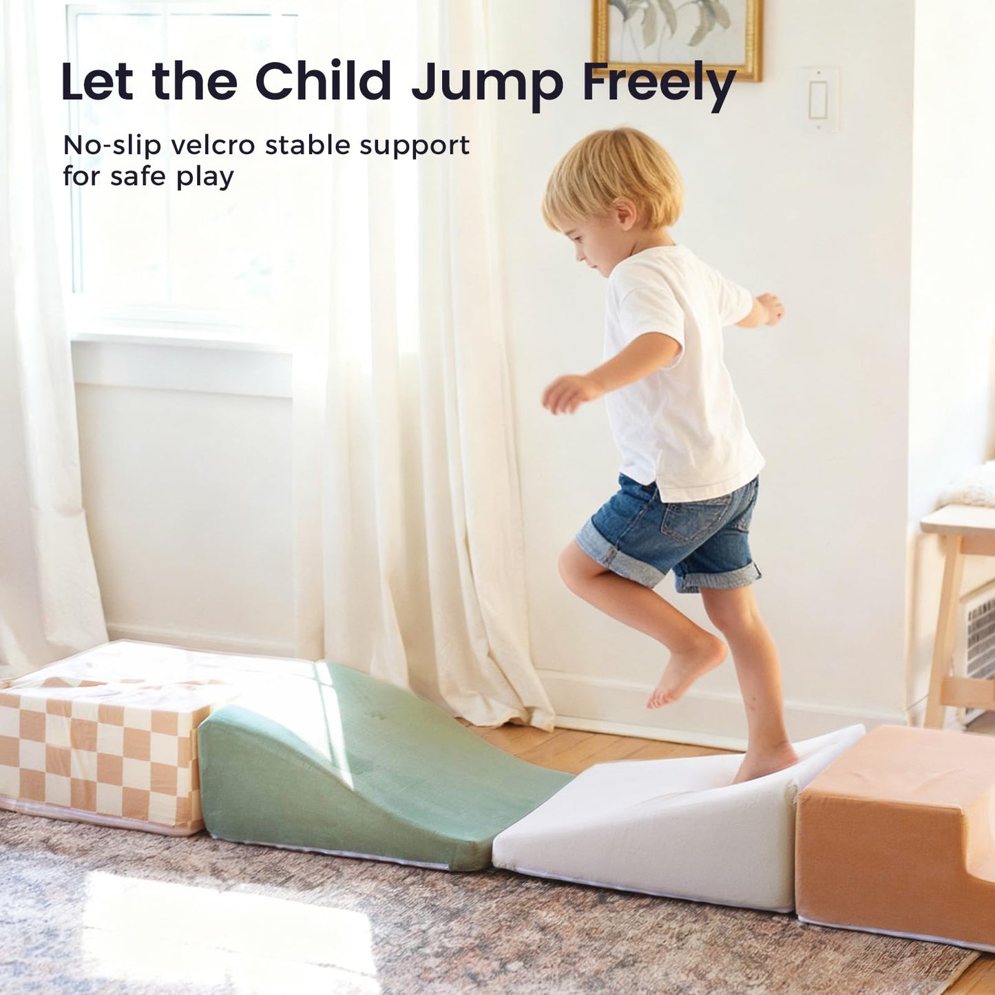 Tiny Land Soft Foam Climbing Blocks for Toddlers – 6-Piece Indoor Foam Play Set (Vintage)