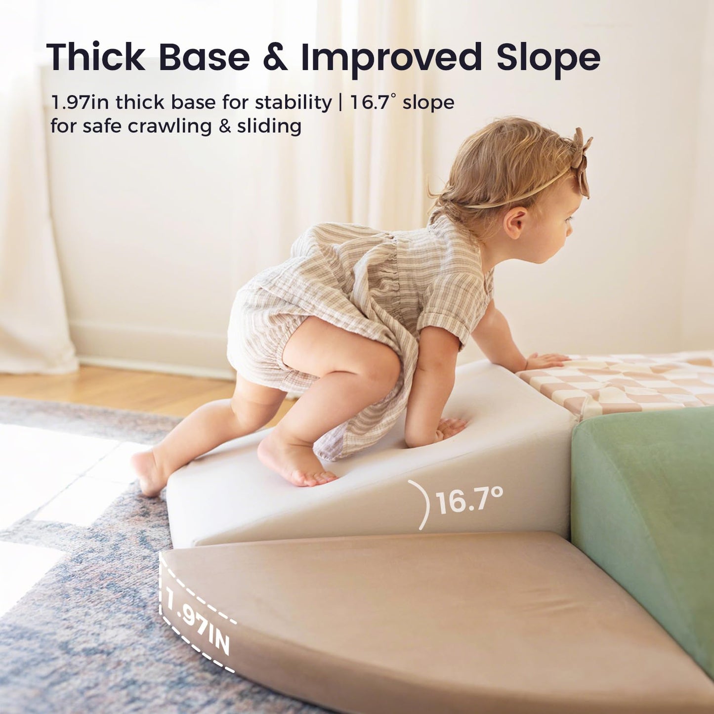 Tiny Land Soft Foam Climbing Blocks for Toddlers – 6-Piece Indoor Foam Play Set (Vintage)